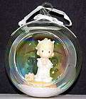 PRECIOUS MOMENTS BOY HOLDING CANDLE GLASS BALL CHRISTMAS ORNAMENT 