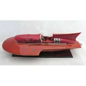  RC Ready Ferrari Hydroplane Wooden Vintage Speed Boat Model 