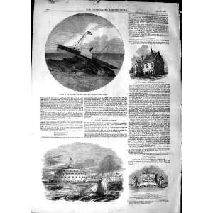   1850 SHIP WRECK SUPERB JERSEY CASTLE GARDEN NEW YORK