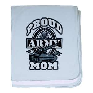  Baby Blanket Sky Blue Proud Army Mom Tank 