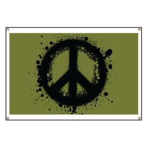  Banner Peace Symbol Ink Blot 