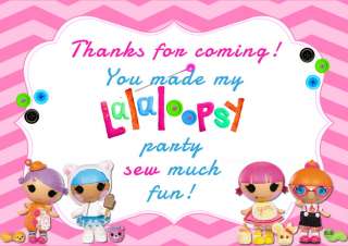 Sample thank you note (4X6 or 5X7 size) Choose Lalaloopsy Littles or 