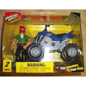   Outdoor adventure Blue 4 Wheeler and Man Figure Rider Toys & Games