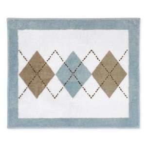  Brown and Blue Argyle Accent Floor Rug