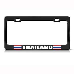 Thailand Thai Flag Black Country Metal license plate frame Tag Holder