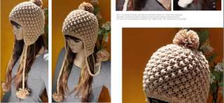 New Women Ladies Stylish Knitting Ear flaps Beanie Bonnet Winter Hat 6 
