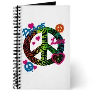  Journal (Diary) with Peace Love Rainbow Peace Symbol on 