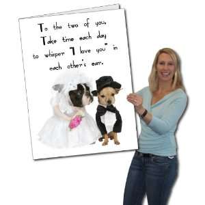  2x3 Wedding Congratualtions with Bulldog and Chihuahua 