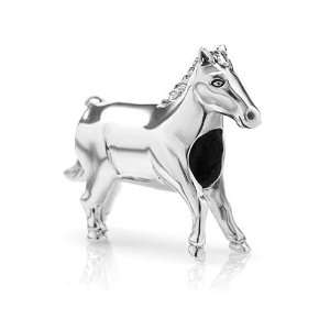 Chuvora Sterling Silver Walking Horse Bead Charm Fits Pandora Bracelet