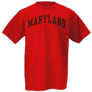   Terrapin Tee  Maryland Terrapins Red Arch Logo T Shirt   Sports
