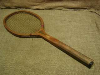 Vintage Tennis Racket  Antique Sports Old Game Wooden  