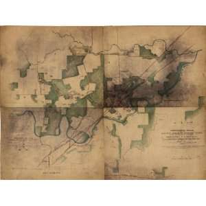    1863 Civil War map of Murfreesboro, Tennessee