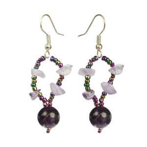  Tendrils of Lilac Stone and Bead Earrings Jewelry
