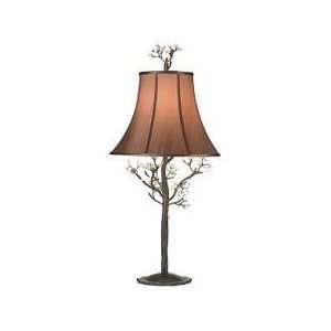  Tawny Port Wisteria Rustic / Country Table Lamp With Satin Brown 