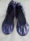 MILEY CYRUS BALLET SHOES NEW NWT PURPLE SIZE 5 PYTHON SLIPPERS YOUTH 