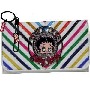    Casual Betty Boop White Stripe Wallet Bonus Keychain Toys & Games