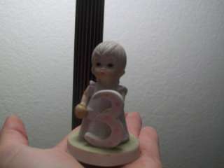 Lefton Figurine Little Girl by a 3 (third birthday)  