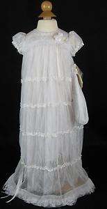 NWT Baby Biscotti Lace Christening Gown Dress 3 6 9 Mos  