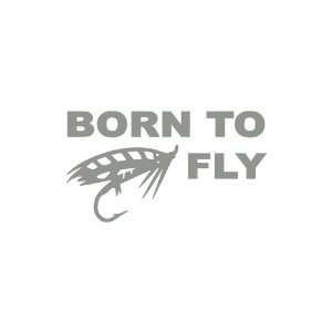  Born To Fly Large 10 Tall SILVER/GREY vinyl window decal 