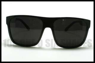   MOB Sunglasses Squared Flat Top Dark BLACK 80s Retro Style  