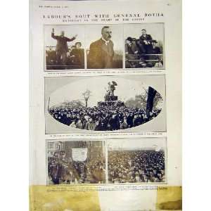  Labour General Botha Hyde Park Demonstration Print 1914 