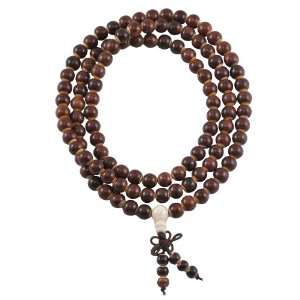 8mm Rosewood Bone Inlaid Elastic Prayer Beads, Tibetan Mala, Rosewood 