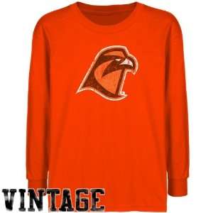 Bowling Green St. Falcons Youth Orange Distressed Logo Vintage T shirt 