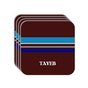 Personal Name Gift   TAYEB Set of 4 Mini Mousepad Coasters (blue 