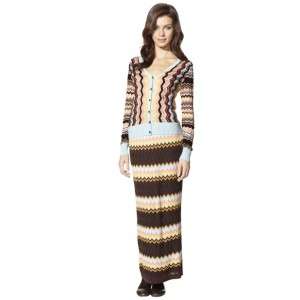 MISSONI For Target Womens Multicolored Zig Zag Knit V Neck Sweater 