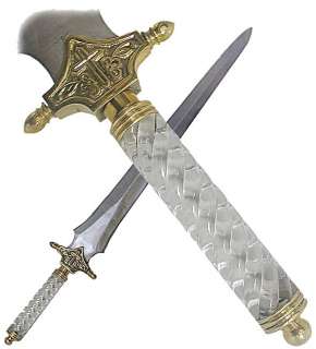 St. Michaels Blessed Sword Clear Handle 32 inch Brass  