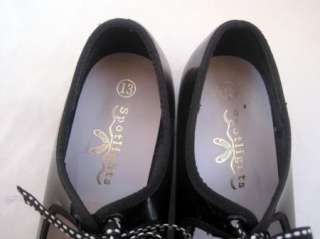 Spotlights Tap Dance Shoes Girls size 13 Black  