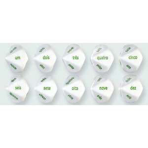  Set of 5 Dice   10 Sided polyhedral   Word Portuguese 