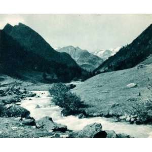  1937 Photogravure Oberberg Branch Stubai Valley Alp Tyrol 
