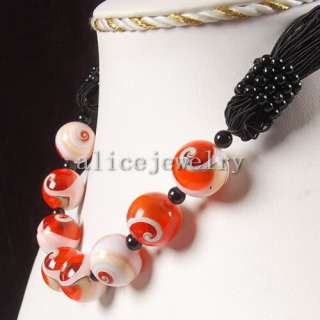 New Red Conch Shell Necklace 18 GN041  