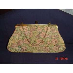    Vintage Tapestry/petit Point Clutch Handbag 