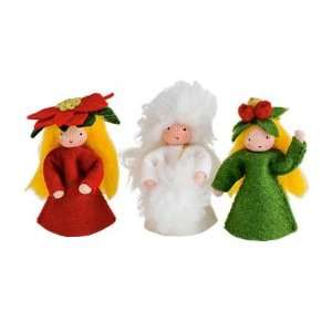  Beautifully Detailed Winter Fingertip Dolls, Set of 3 