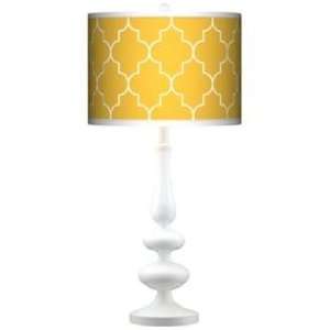 Tangier Yellow Giclee Paley White Table Lamp