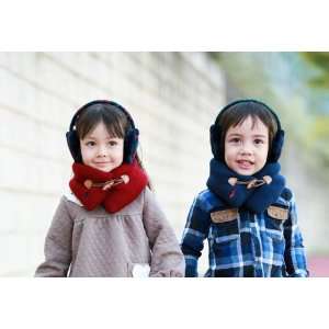   button cashmere scarf collar/dark red/ boy & girls 
