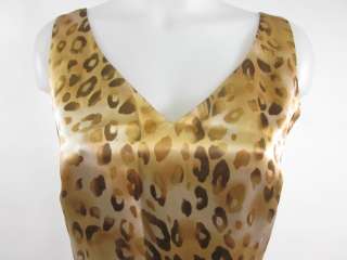 BLUSHE Silk Leopard Print Sleeveless V Neck Dress Sz 6  
