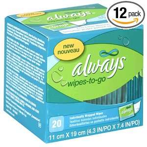  Always Feminine Wipe Clean Wipes to go, 20 Count Packages 