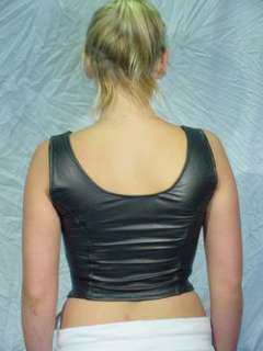 BUTW Black Plonge Leather fitted bodice sz 4 _ 1718B  