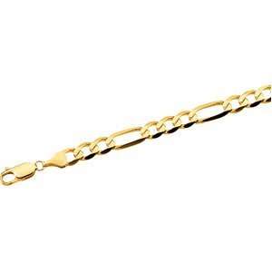  14K Yellow Gold Figaro Chain Bracelet  8 inches Jewelry