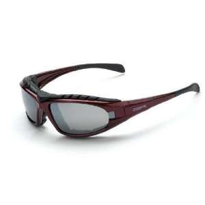 Crossfire 27103 Diamondback Foam Lined Red Frame Safety Sunglasses w 