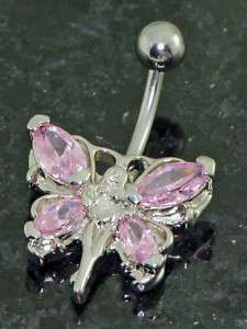 Pc Pink C.Z. Fairly Lady Belly Ring Body Jewerly  