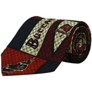    Tampa Bay Buccaneers Black Pewter Red Plaid Tie