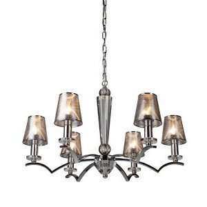  Brera Collection 6 Light 26 Chrome Chandelier with Silver 