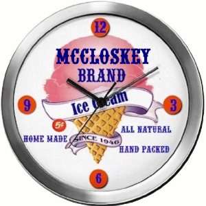  MCCLOSKEY 14 Inch Ice Cream Metal Clock Quartz Movement 