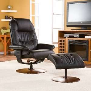 SEI Immersion Seating Naples Chair and Ottoman in Black 