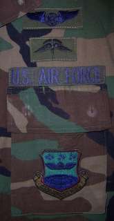 USAF BDU Camo Shirt with HALO Jump Wings and Patches  