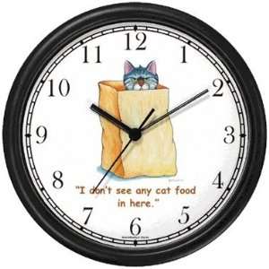 Tabby Cat in Brown Paper Bag   Cat Cartoon or Comic   JP Animal Wall 